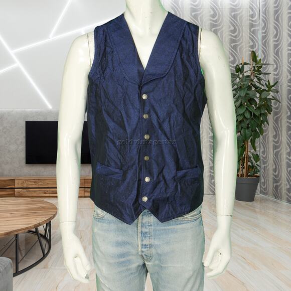 Scully Western Embossed Blue Vest Size Large - Picture 1 of 10
